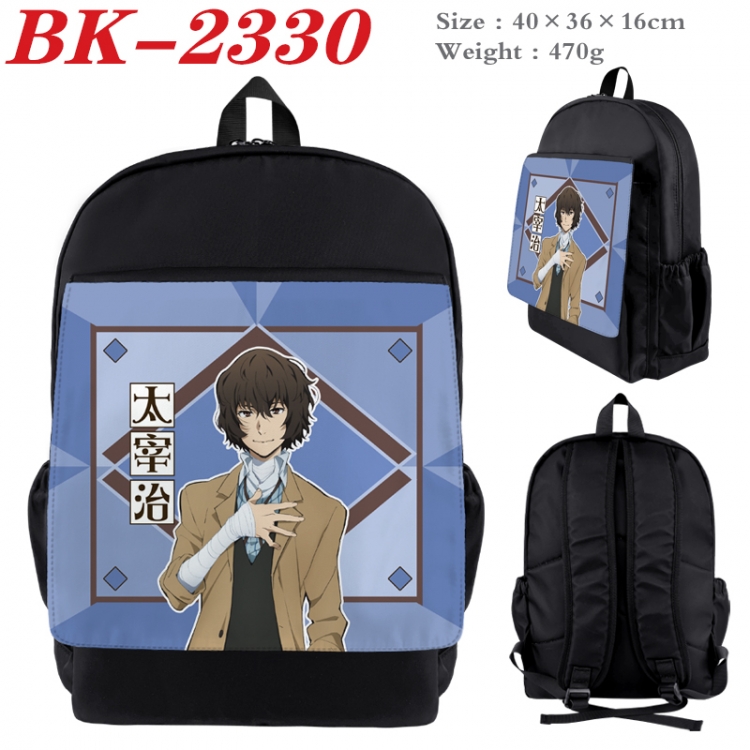 Bungo Stray Dogs Waterproof nylon canvas flip color picture backpack 40X36X16CM BK-2330