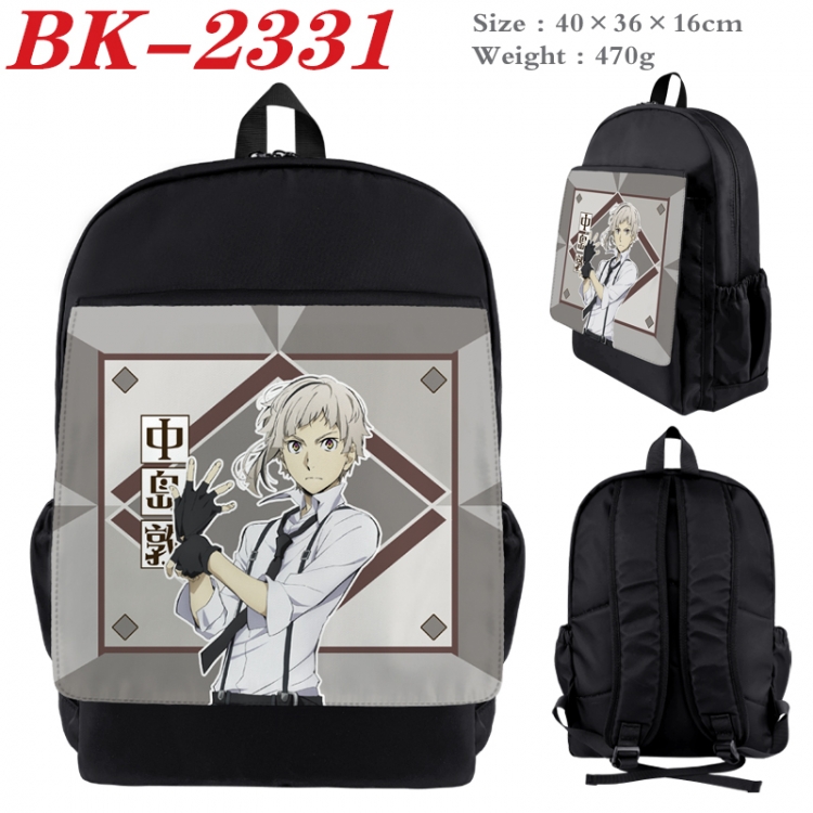 Bungo Stray Dogs Waterproof nylon canvas flip color picture backpack 40X36X16CM  BK-2331