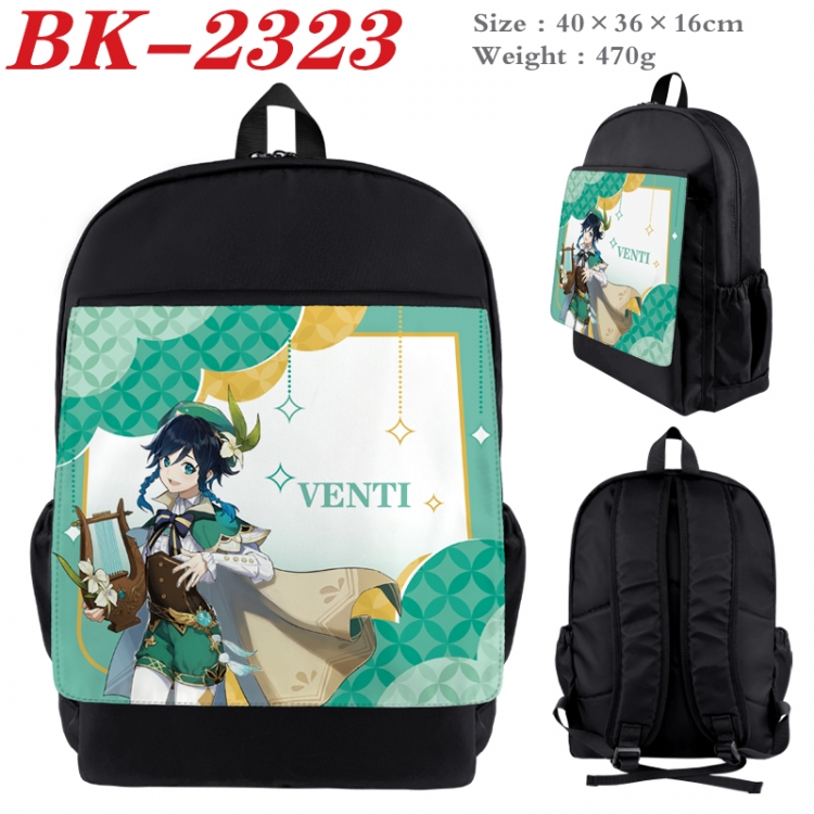 Genshin Impact Waterproof nylon canvas flip color picture backpack 40X36X16CM  BK-2323