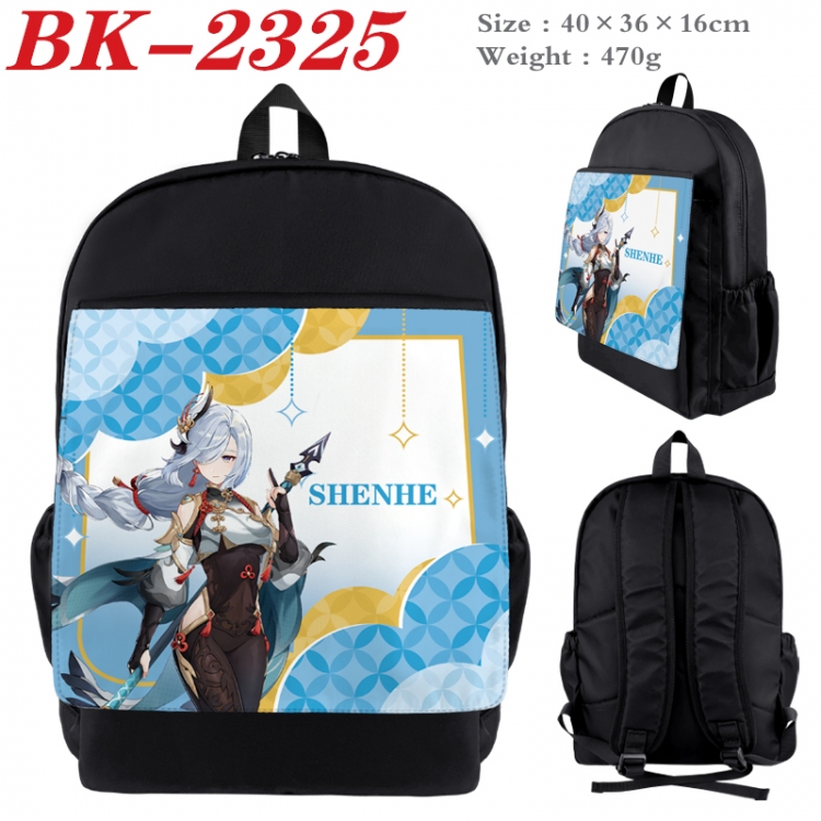 Genshin Impact Waterproof nylon canvas flip color picture backpack 40X36X16CM  BK-2325