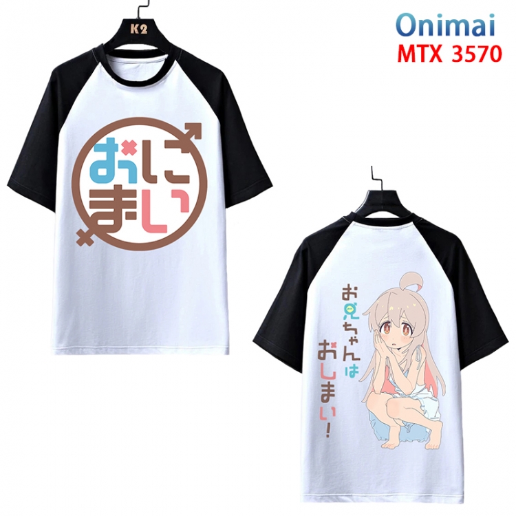 ONIMAI Anime raglan sleeve cotton T-shirt from XS to 3XL MTX-3570-3