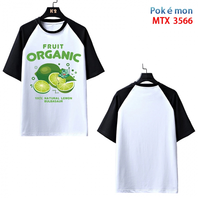 Pokemon Anime raglan sleeve cotton T-shirt from XS to 3XL  MTX-3566-3