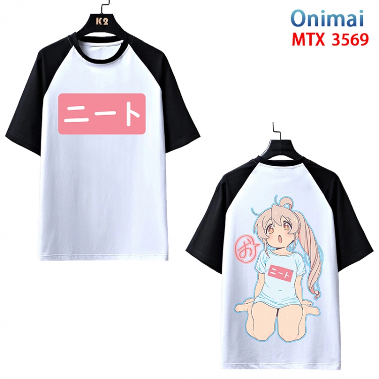 ONIMAI Anime raglan sleeve cotton T-shirt from XS to 3XL  MTX-3569-3