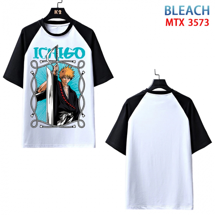 Bleach Anime raglan sleeve cotton T-shirt from XS to 3XL MTX-3573-3