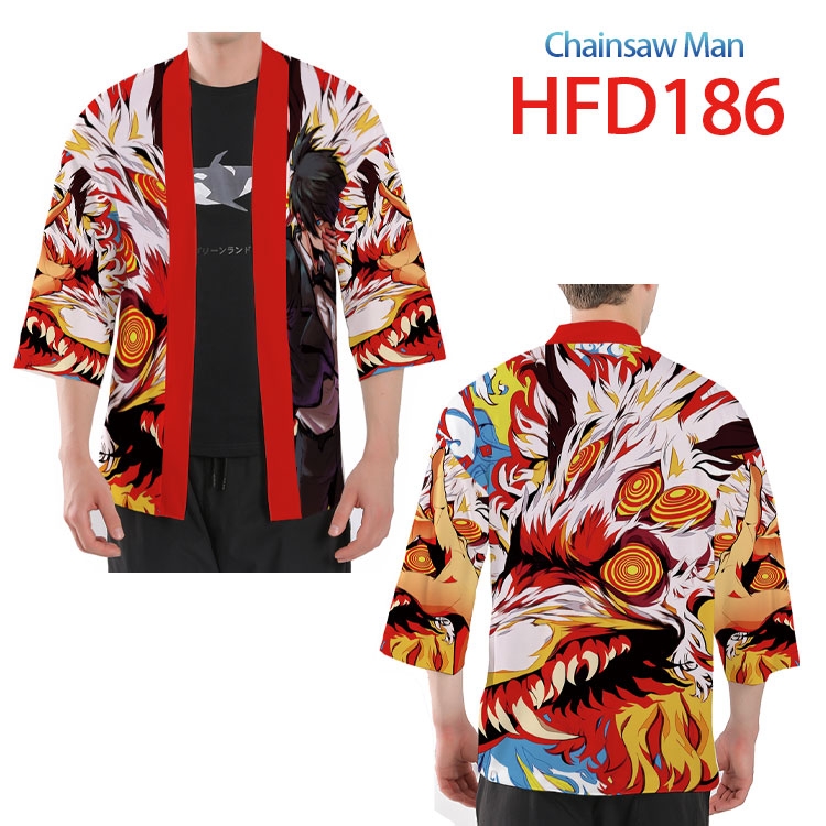 Chainsaw man Anime peripheral full-color short kimono from S to 4XL HFD186