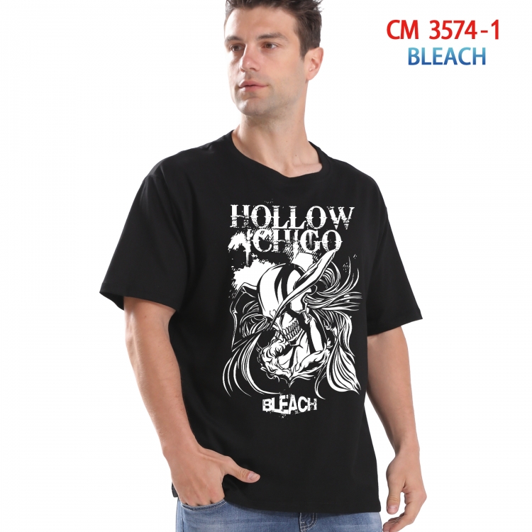 Bleach Printed short-sleeved cotton T-shirt from S to 4XL  3574-1