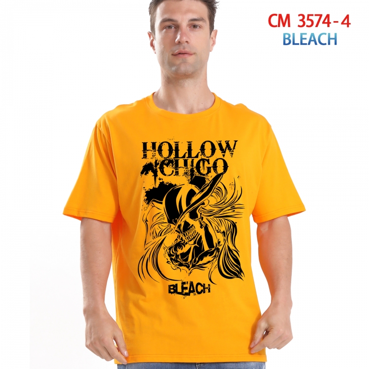 Bleach Printed short-sleeved cotton T-shirt from S to 4XL  3574-4