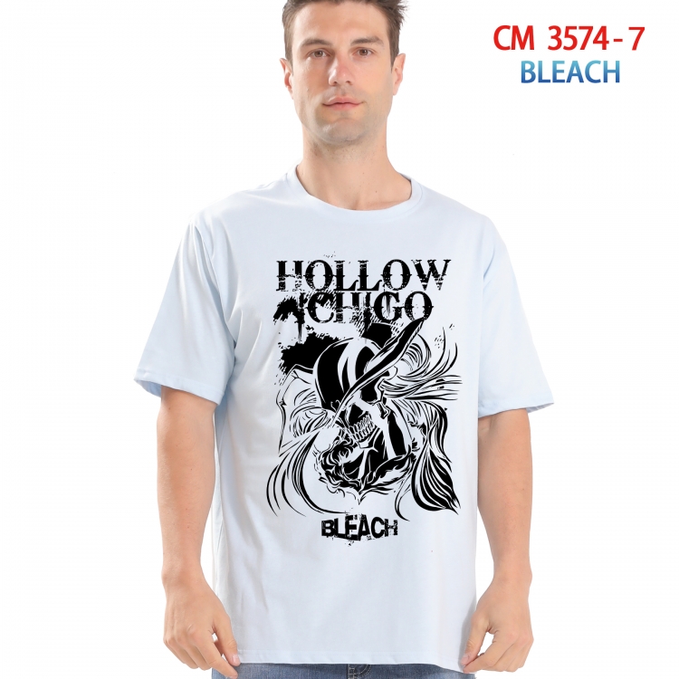 Bleach Printed short-sleeved cotton T-shirt from S to 4XL  3574-7