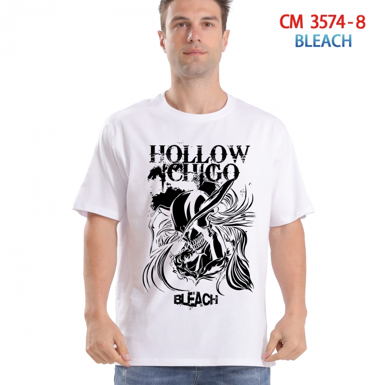 Bleach Printed short-sleeved cotton T-shirt from S to 4XL  3574-8