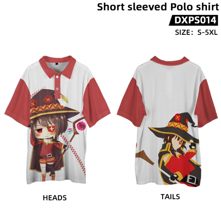 Blessings for a better world Anime peripheral short sleeved POLO shirt from S to 5XL supports customization with picture