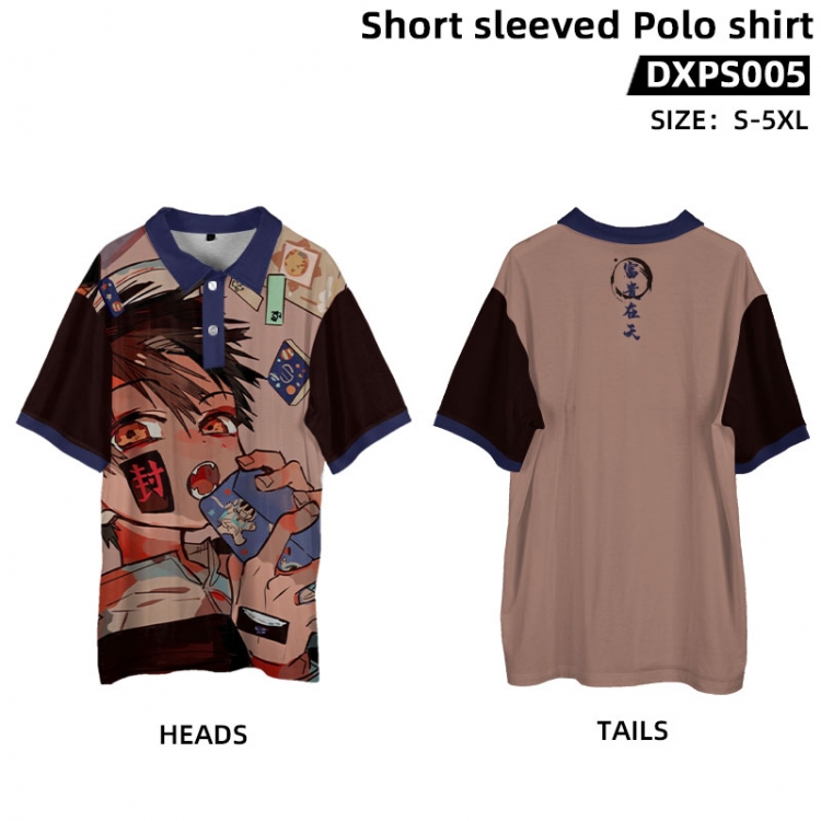 Toilet-bound Hanako-kun Anime peripheral short sleeved POLO shirt from S to 5XL supports customization with pictures DXP