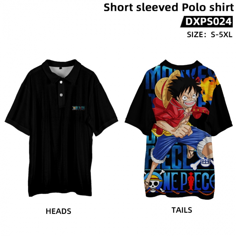 One Piece Anime peripheral short sleeved POLO shirt from S to 5XL supports customization with pictures DXPS024
