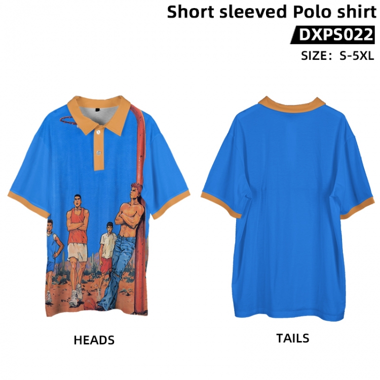 Slam Dunk Anime peripheral short sleeved POLO shirt from S to 5XL supports customization with pictures DXPS022