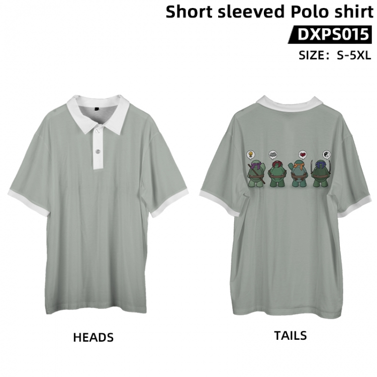 Teenage Mutant Ninja Anime peripheral short sleeved POLO shirt from S to 5XL supports customization with pictures DXPS01