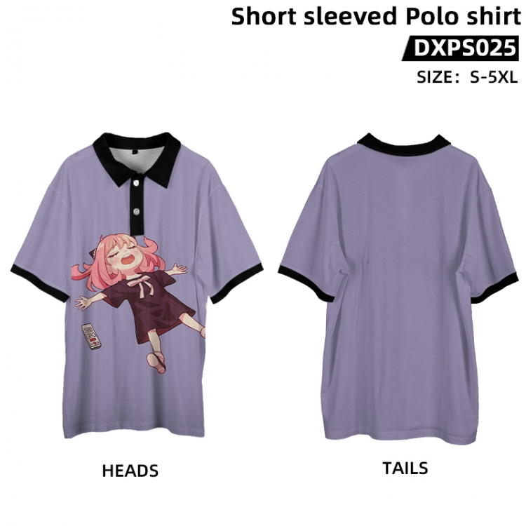 SPY×FAMILY Anime peripheral short sleeved POLO shirt from S to 5XL supports customization with pictures DXPS025