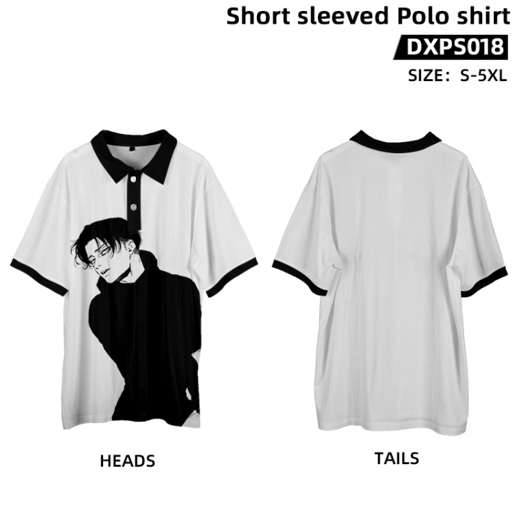 Shingeki no Kyojin Anime peripheral short sleeved POLO shirt from S to 5XL supports customization with pictures DXPS018