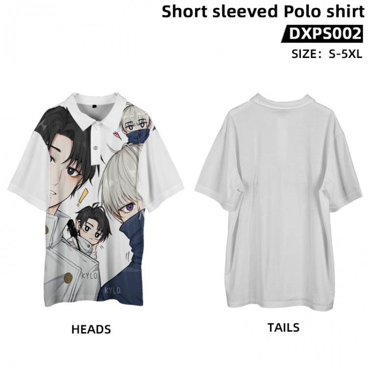 Jujutsu Kaisen Anime peripheral short sleeved POLO shirt from S to 5XL supports customization with pictures DXPS002