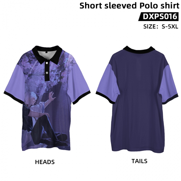 Gintama Anime peripheral short sleeved POLO shirt from S to 5XL supports customization with pictures DXPS016