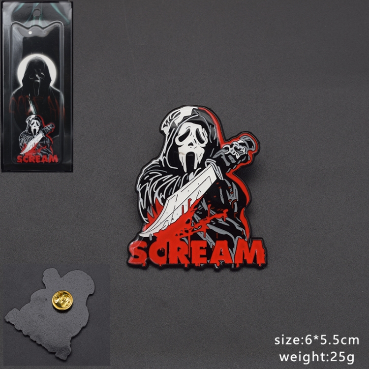 Scream Anime cartoon metal brooch badge price for 5 pcs