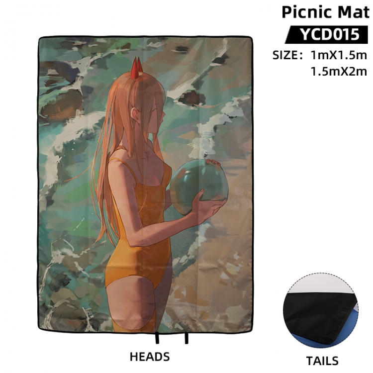 Chainsaw man Anime surrounding picnic mat 100X150cm supports customization with a single image YCD015