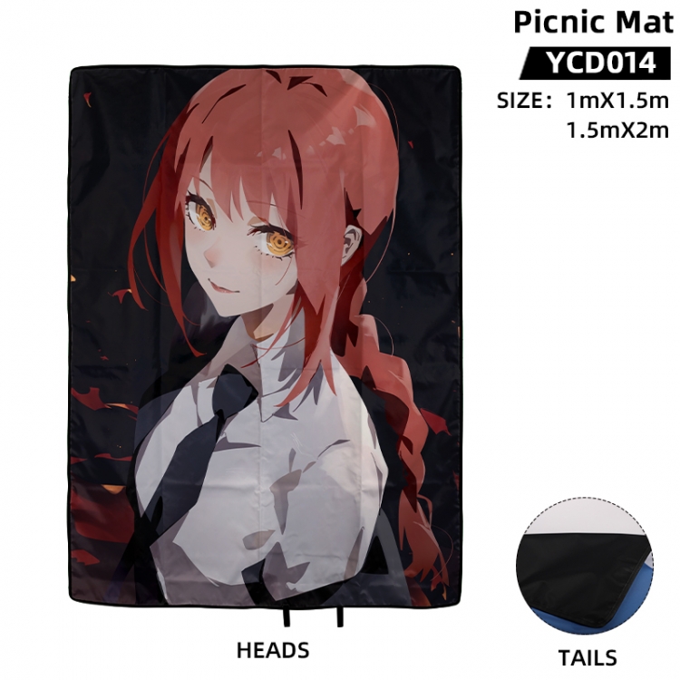 Chainsaw man Anime surrounding picnic mat 100X150cm supports customization with a single image YCD014
