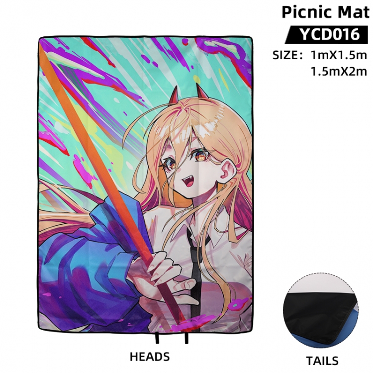 Chainsaw man Anime surrounding picnic mat 100X150cm supports customization with a single image YCD016