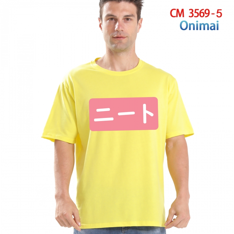 Onimai Printed short-sleeved cotton T-shirt from S to 4XL 3569-5