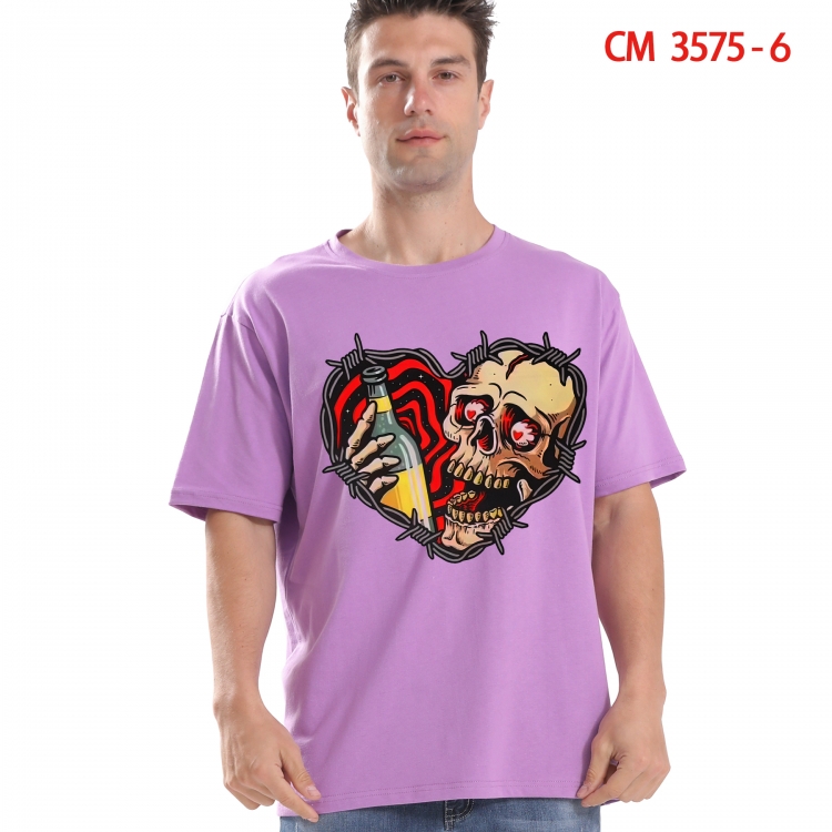 Chaopai Printed short-sleeved cotton T-shirt from S to 4XL  3575-6