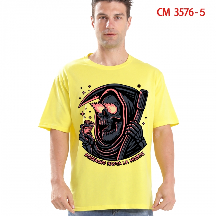 Chaopai Printed short-sleeved cotton T-shirt from S to 4XL  3576-5