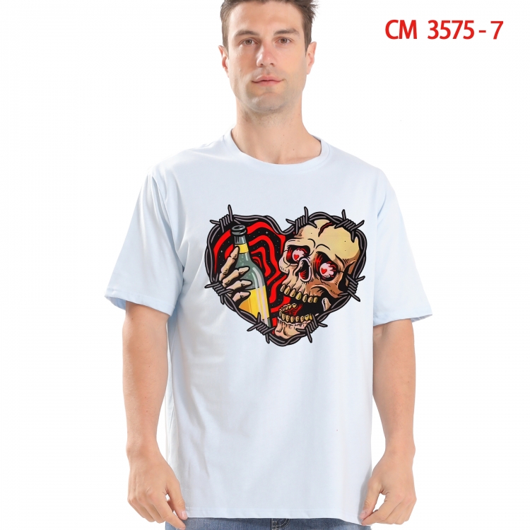 Chaopai Printed short-sleeved cotton T-shirt from S to 4XL  3575-7
