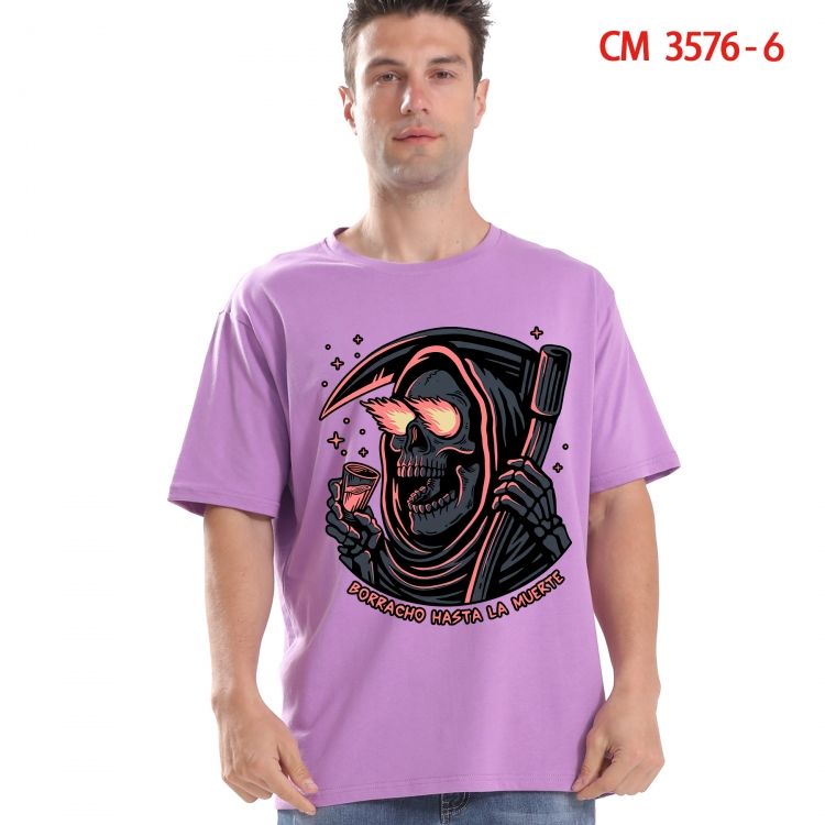 Chaopai Printed short-sleeved cotton T-shirt from S to 4XL  3576-6