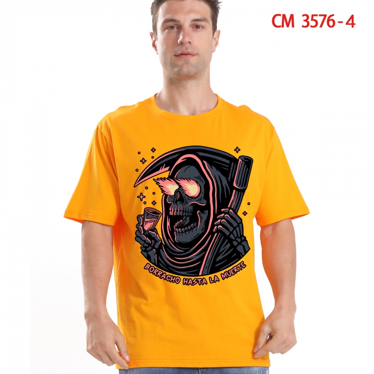 Chaopai Printed short-sleeved cotton T-shirt from S to 4XL  3576-4