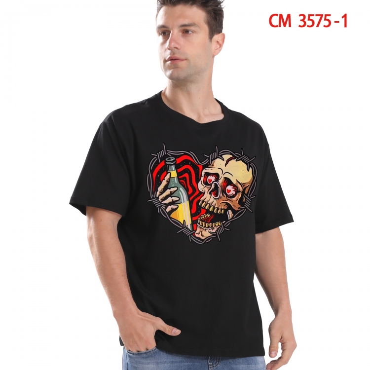 Chaopai Printed short-sleeved cotton T-shirt from S to 4XL  3575-1