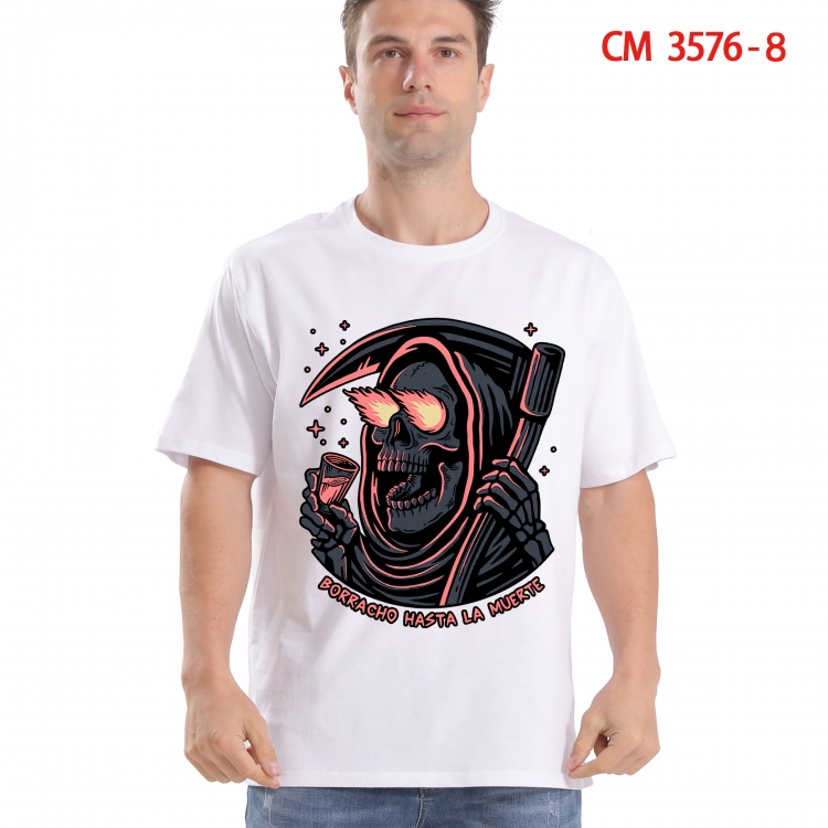 Chaopai Printed short-sleeved cotton T-shirt from S to 4XL  3576-8
