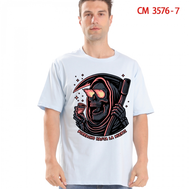 Chaopai Printed short-sleeved cotton T-shirt from S to 4XL  3576-7