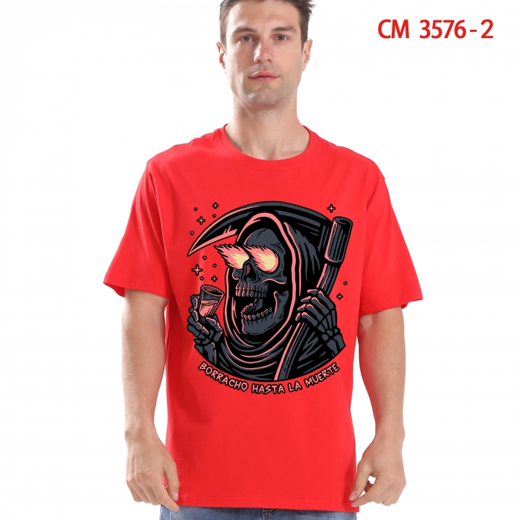 Chaopai Printed short-sleeved cotton T-shirt from S to 4XL 3576-2