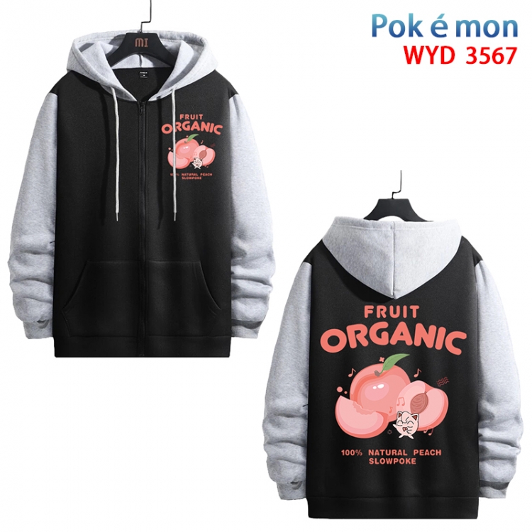 Pokemon Anime cotton zipper patch pocket sweater from S to 3XL WYD-3567-3