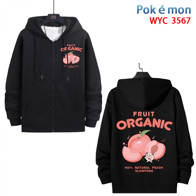 Pokemon Anime cotton zipper patch pocket sweater from S to 3XL WYC-3567-3