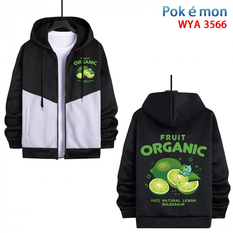 Pokemon Anime cotton zipper patch pocket sweater from S to 3XL WYA-3566-3