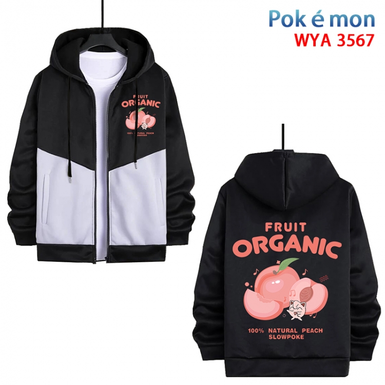 Pokemon Anime cotton zipper patch pocket sweater from S to 3XL  WYA-3567-3