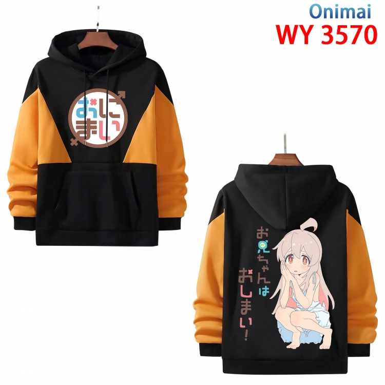 Onimai Anime color contrast patch pocket sweater from XS to 4XL WY-3570-3
