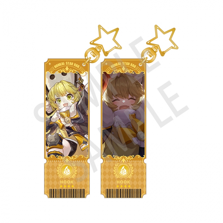 Honkai: Star Rail Sandwich double-sided laser column keychain