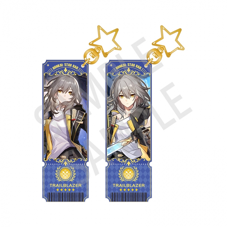 Honkai: Star Rail Sandwich double-sided laser column keychain