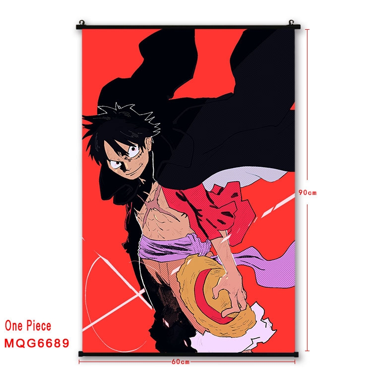 One Piece Anime black Plastic rod Cloth painting Wall Scroll 60X90CM MQG-6689
