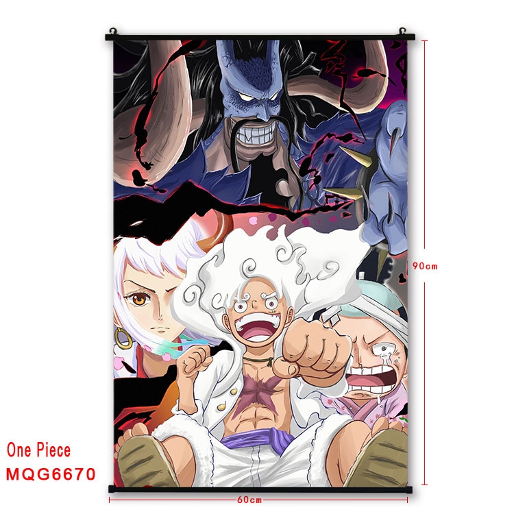 One Piece Anime black Plastic rod Cloth painting Wall Scroll 60X90CM  MQG-6670