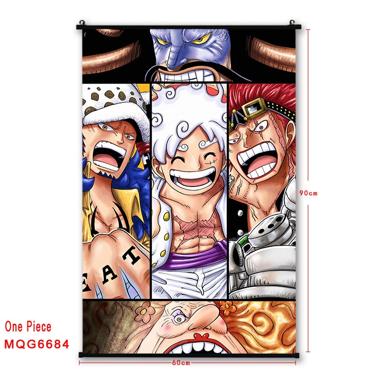 One Piece Anime black Plastic rod Cloth painting Wall Scroll 60X90CM MQG-6684