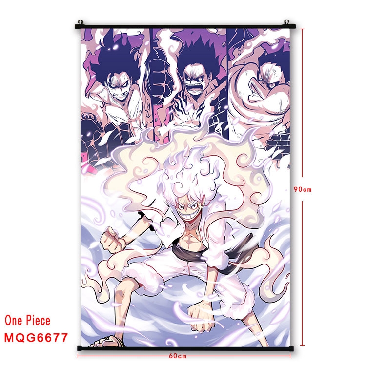 One Piece Anime black Plastic rod Cloth painting Wall Scroll 60X90CM  MQG-6677
