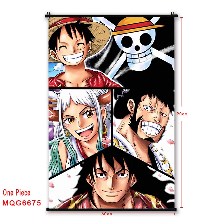 One Piece Anime black Plastic rod Cloth painting Wall Scroll 60X90CM  MQG-6675
