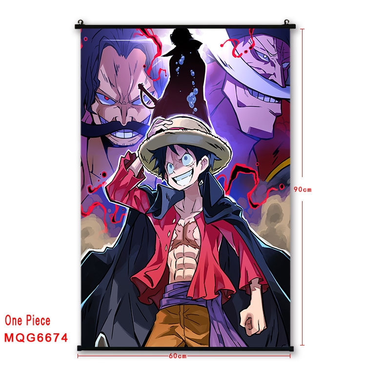 One Piece Anime black Plastic rod Cloth painting Wall Scroll 60X90CM MQG-6674