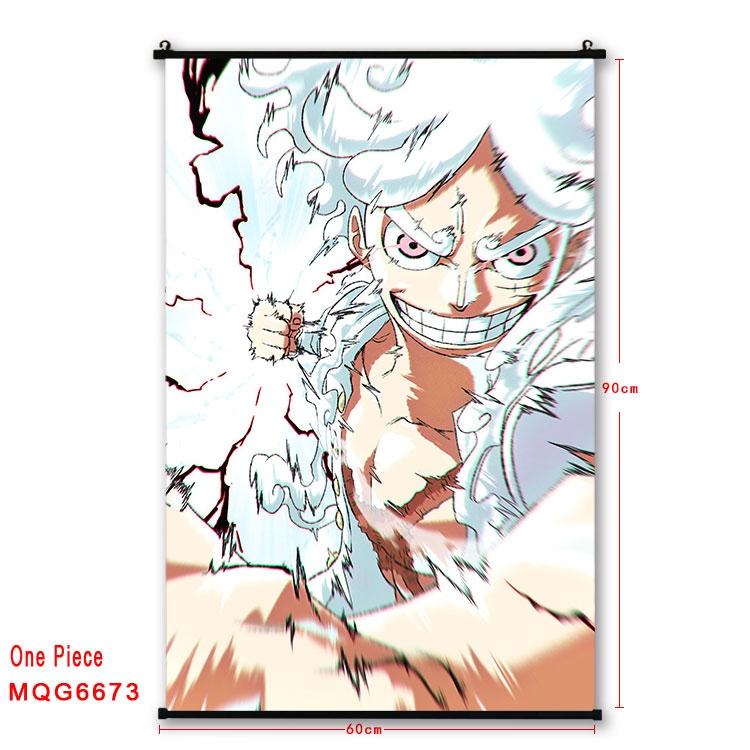 One Piece Anime black Plastic rod Cloth painting Wall Scroll 60X90CM  MQG-6673
